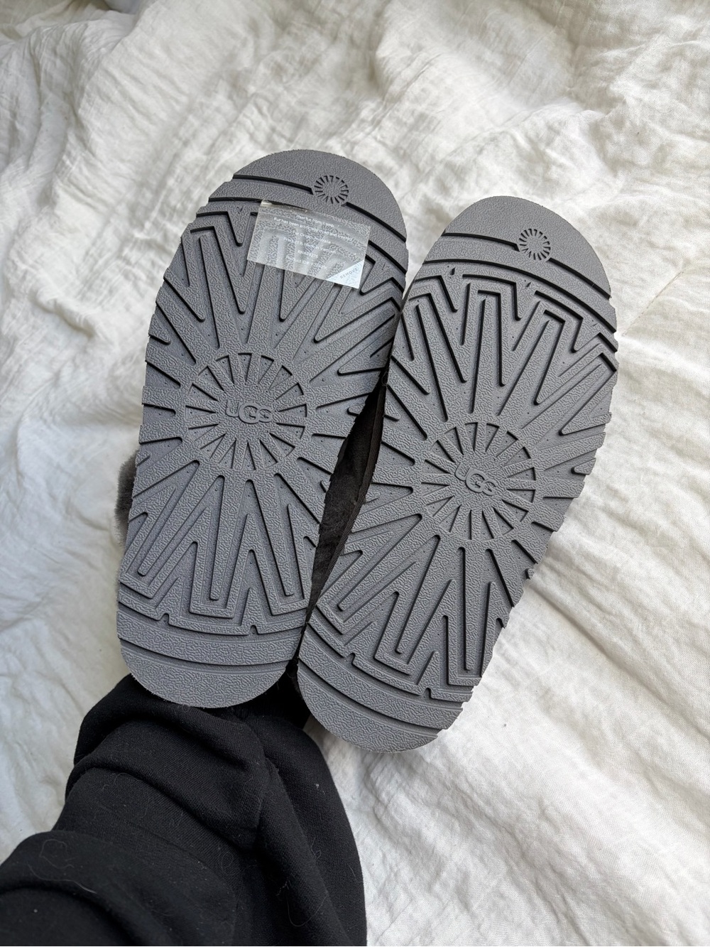 NEW UGG Gray Shearling Slippers - Cozy Slip-On - Picture 3 of 7